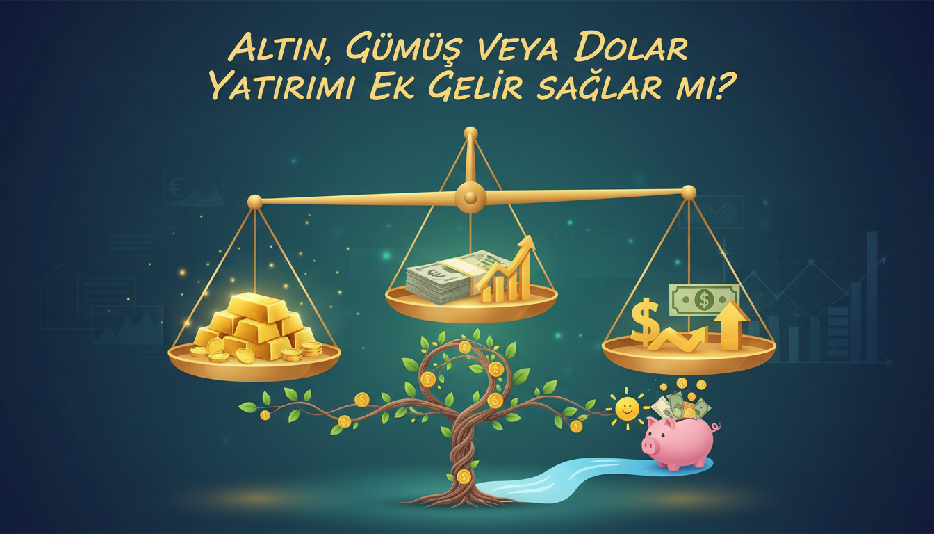 Illustration for blog section about: altın, güçüş veya dolar yatırımı ek gelir sağlar mı, image 1