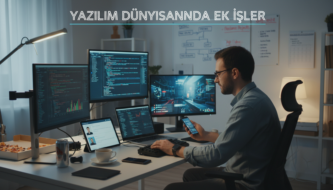 Illustration for blog section about: yazılım dünyasında ek işler, image 1