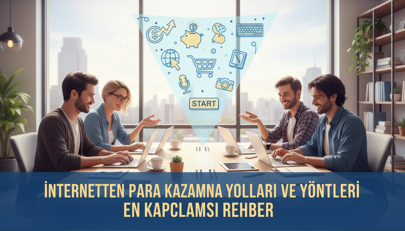 Illustration for blog section about: İnternetten Para Kazanma Yolları ve Yöntemleri en kapsamlı rehb