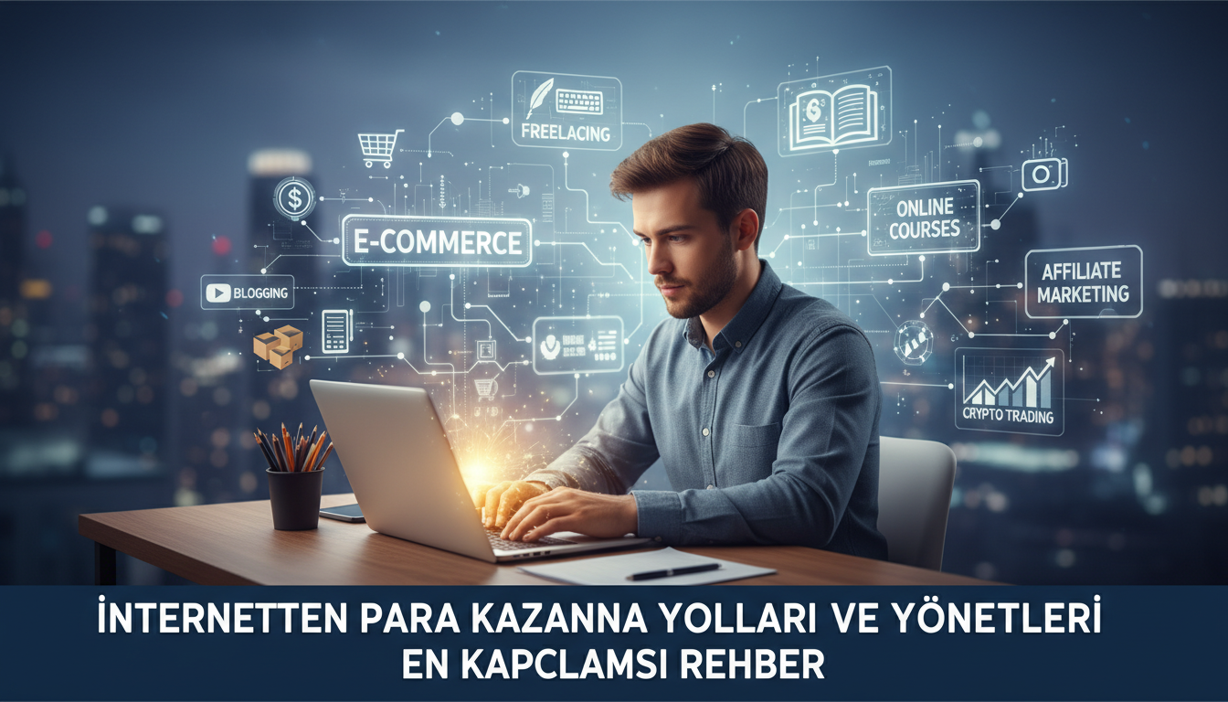 Illustration for blog section about: İnternetten Para Kazanma Yolları ve Yöntemleri en kapsamlı rehb