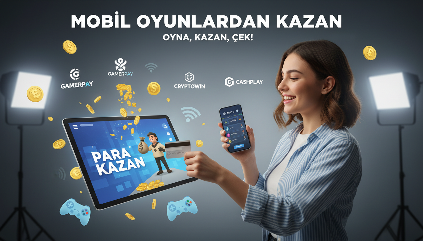 Illustration for blog section about: mobil uygulamada oyun oynayarak para kazandıran siteler, image 