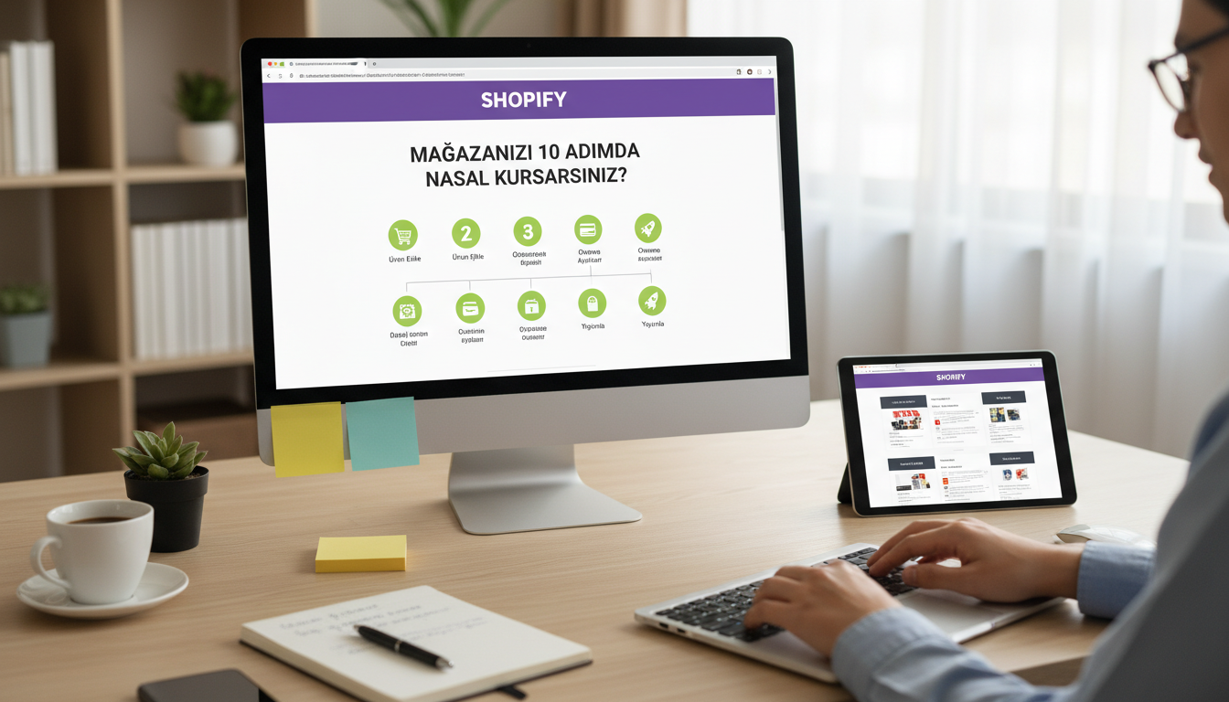 Illustration for blog section about: Shopify Mağazanızı 10 Adımda Nasıl Kurarsınız?, image 1