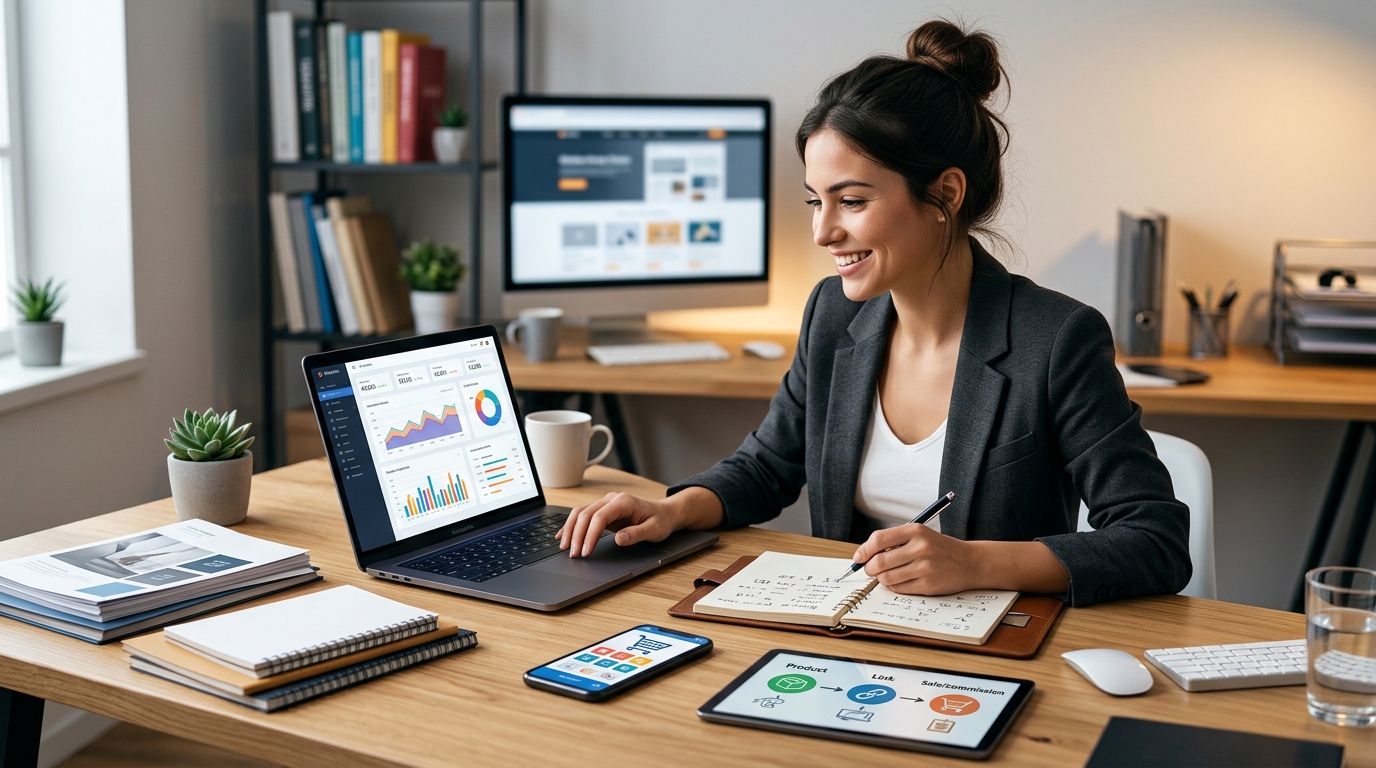 Illustration for blog section about: affiliate marketing nedir? nasıl yapılır ve hangi siteler kulla